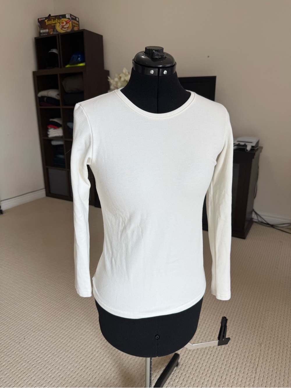 Uniqlo HEATTECH Thermal Crew Neck Long Sleeve Top White Size M